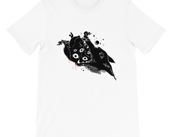 Wolf Eating Anatomical Heart Unisex T-Shirt, Grunge Artwork Graphic Tee
