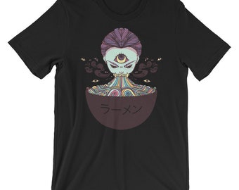 Rainbow Ramen Noodles Anime Monster Girl T-Shirt, Street Wear Skater Graphic Tee