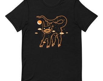 Creepy Cute Black Cat T-Shirt, Weirdcore Grunge Alt Clothing, Witchy Tee Shirt, Goth Aesthetic Witch Tops
