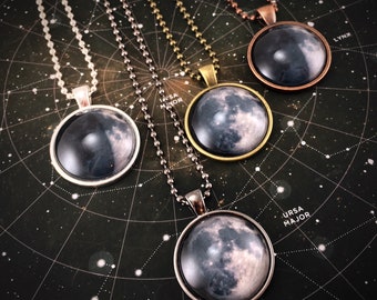 Personalized Birth Moon Jewelry Custom Moon Phases Necklace, Special Date Anniversary Pendant Romantic And Unique Gifts, Space Aesthetic