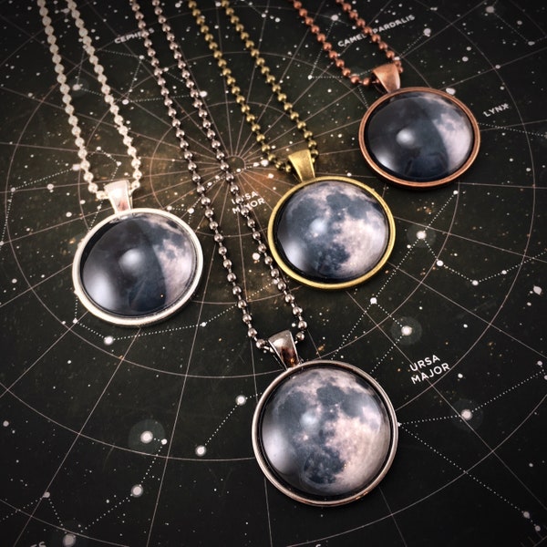 Personalized Birth Moon Jewelry Custom Moon Phases Necklace, Special Date Anniversary Pendant Romantic And Unique Gifts, Space Aesthetic