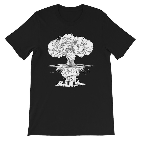 Atomic Bomb Mushroom Cloud T shirt Trippy Psychedelic Clothing Art Graphic Tee Etsy