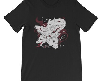 Wild Wolf Dogs With Goth Eyes T-Shirt, Anime Animal Graphic Tee, Streetwear