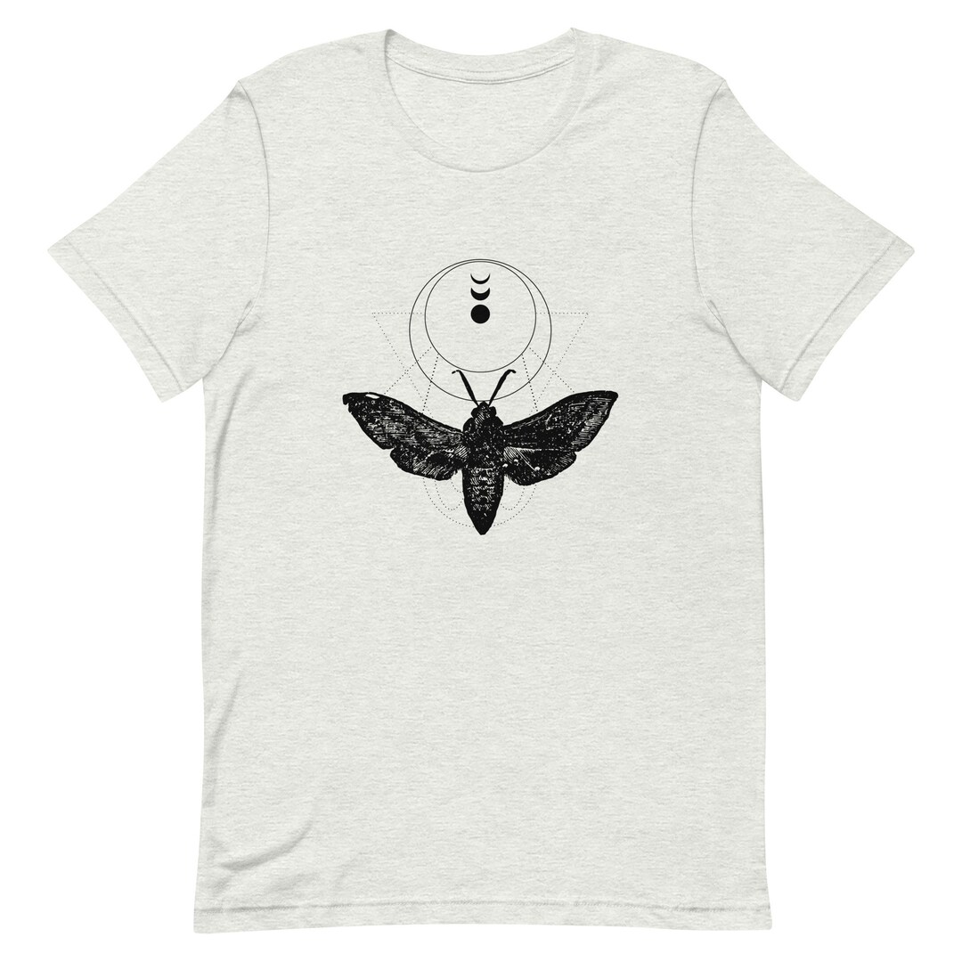 Moth Shirt in White Ash Crescent Moon Unisex Graphic Tee - Etsy