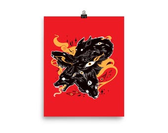 Wolf Canine Art Prints, Witchy Alt Dark Cottagecore Home Decor, Gothic Wall Art