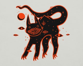 Creepy Cute Black Cat T-Shirt, Weirdcore Grunge Alt Clothing, Witchy Tee Shirt, Goth Aesthetic Witch Tops