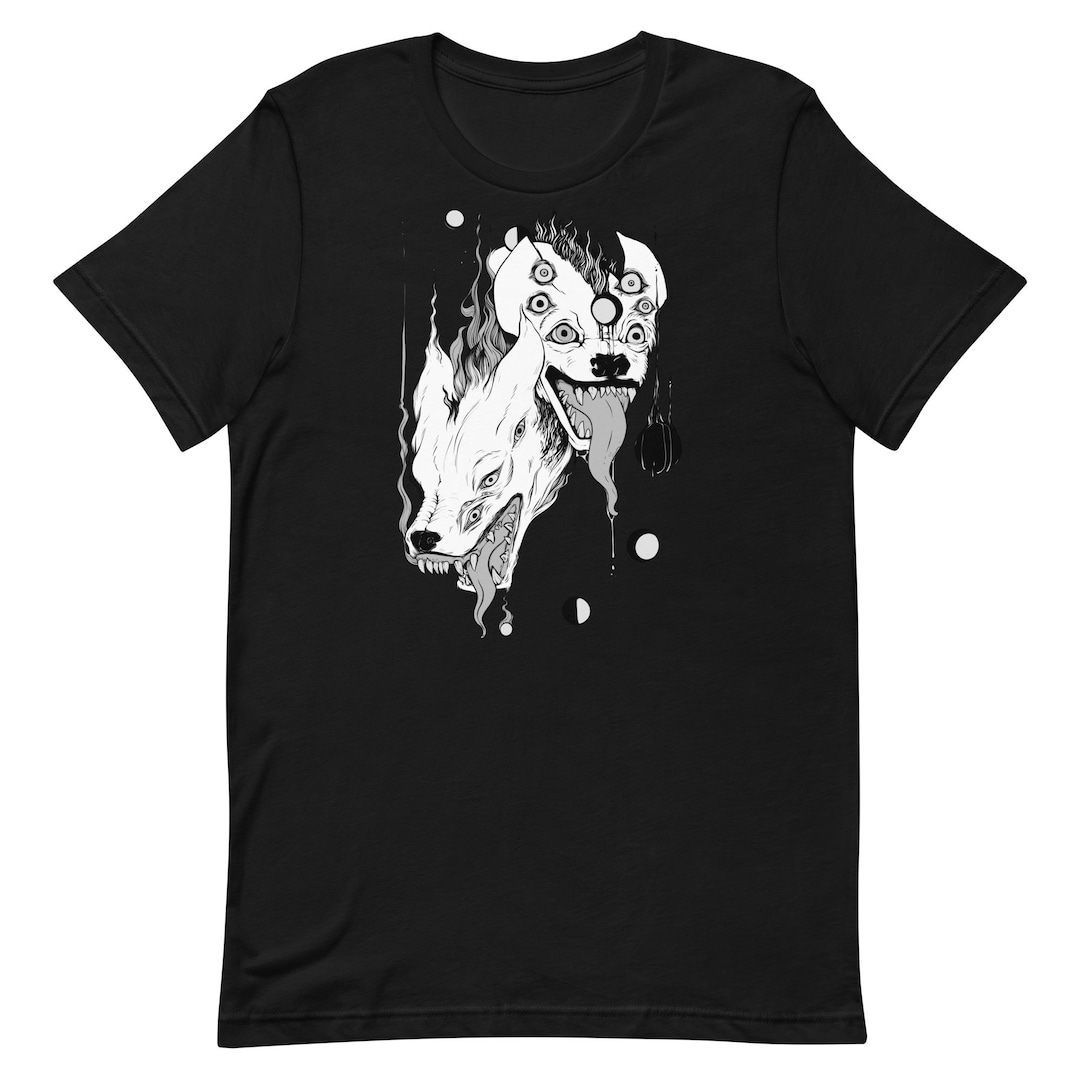 Surreal Hyena T-shirt, Gothic Horror Hyenas Graphic Tee, Dark Art