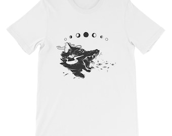 Wolf And Eyes Art T-Shirt, Festival Clothing, Wiccan Graphic Tee