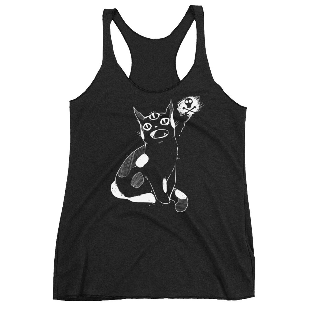 Strange Cat With Third Eye Racerback Tank Top Graphic Tee - Etsy