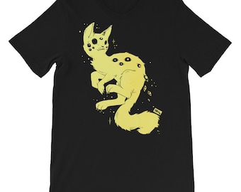 Many Eyed Cat Unisex T-Shirt, Goth Grunge Aesthetic Art Graphic Tee
