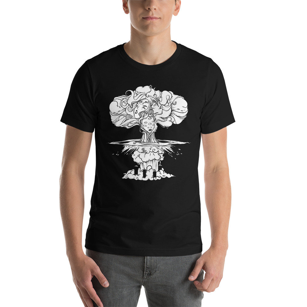 Atomic Bomb Mushroom Cloud T-shirt, Trippy Psychedelic