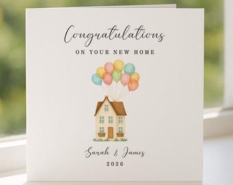 Personalised New Home Card, New Home Gift, Congratulations On Your New Home, Housewarming Card, Moving Card, New Home Card For Friends