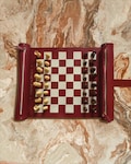 Christmas Gift Leather Chess Set – Roll Up Travel Chess Board for Him, Couples & Friends | Luxury Handmade Board Game | Stocking Filler Gift