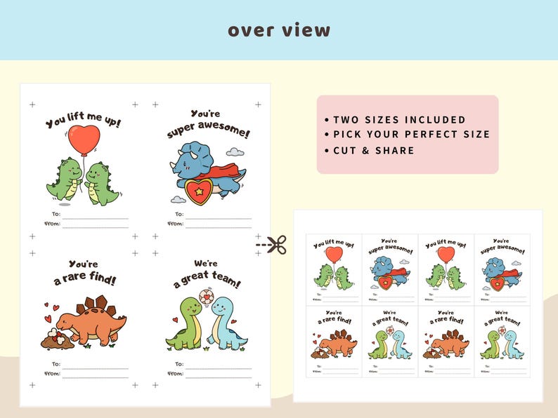 Dinosaur Exchange Cards for Kids , Printable Classroom Valentines ...
