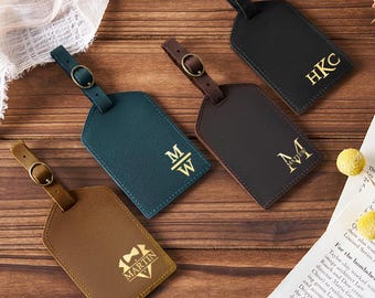 Custom Monogram Suitcase Tag Leather Luggage Tag Travel Bag Tag Suitcase Name Tag Travel Accessories For Men Custom Luggage Tags Bulk