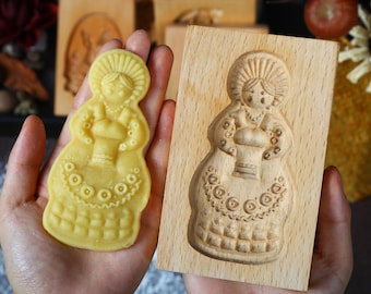 Gingerbread Women's Biscuit Embossing Mold - Cookie Mold Wood
