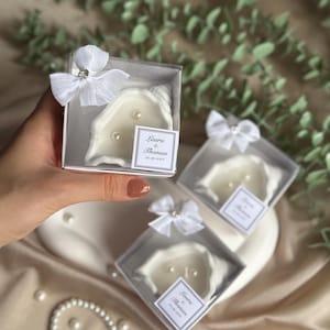 Personligt snäcktemaljus bröllopsgåva - Anpassat strandtemaljus, brudduschpresent, kustfestgåva, babyshowergåva