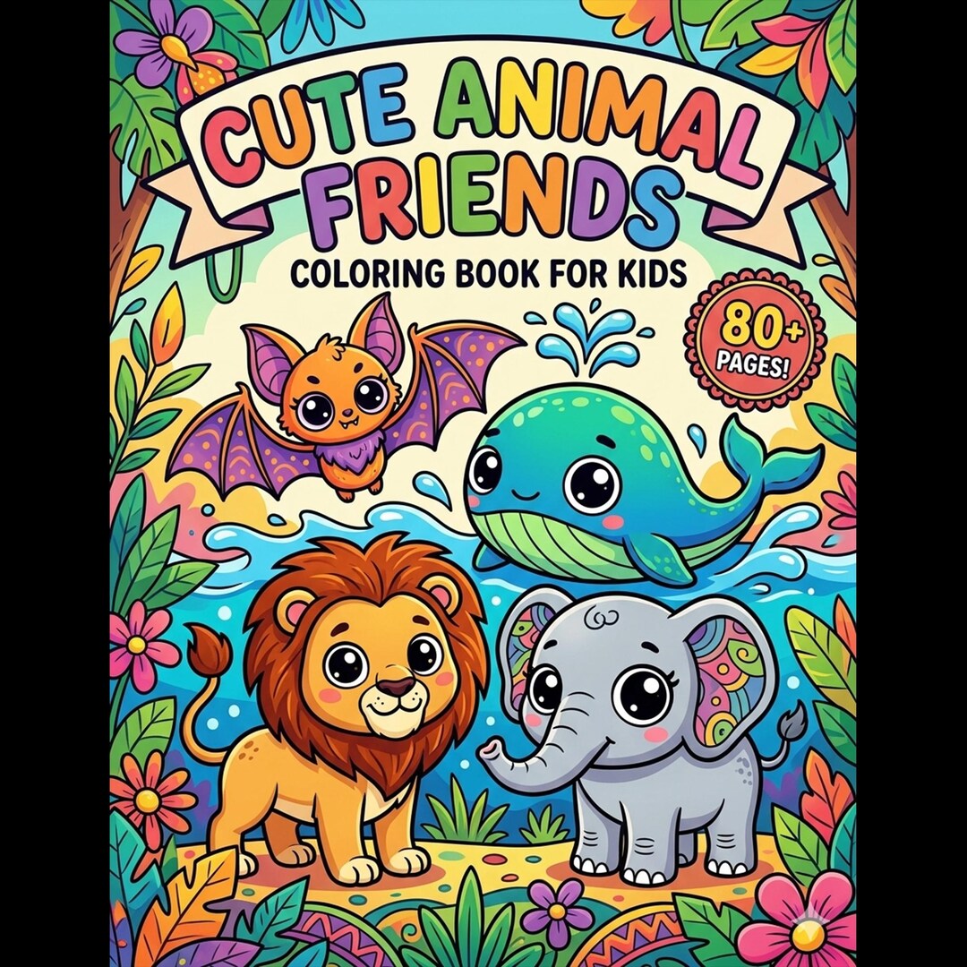 Cute Animal Friends Coloring Book for Kids | Fun Wildlife Activity ...
