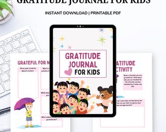 Diario de gratitud para niños / Actividad diaria para una mentalidad positiva (Descarga digital en PDF)