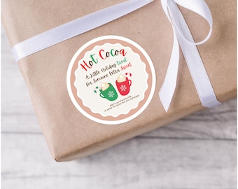 Editable Homemade Hot Cocoa Stickers | Editable in Canva | Digital Download