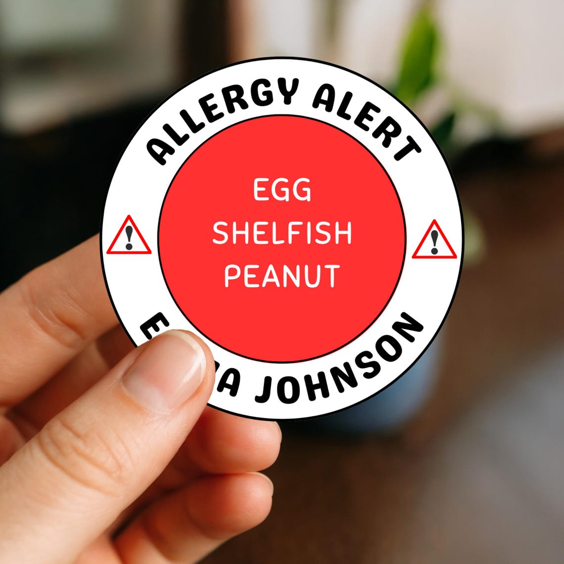 Editable Allergy Alert Stickers | Editable in Canva | Digital Download ...