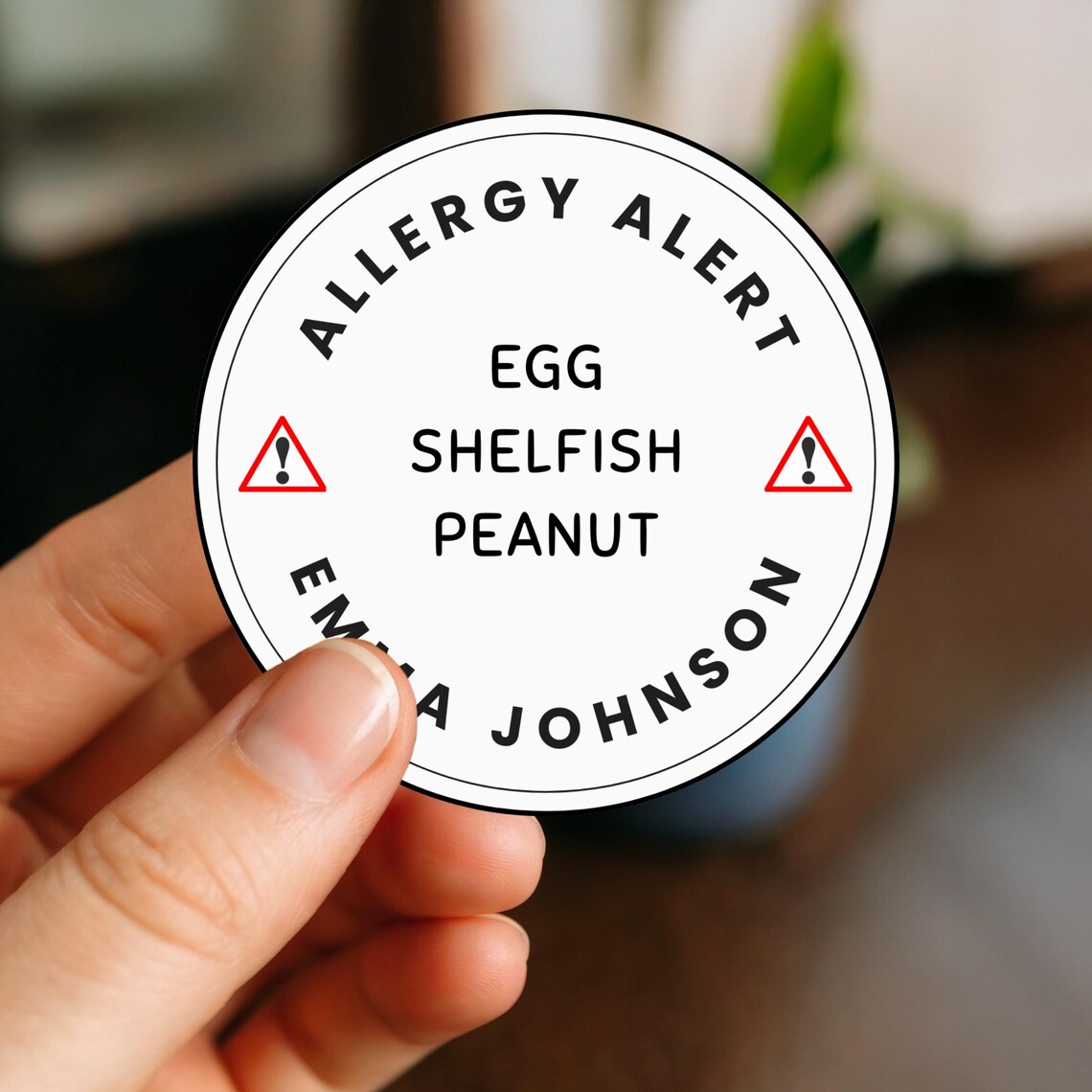 Editable Allergy Alert Stickers | Editable in Canva | Digital Download ...