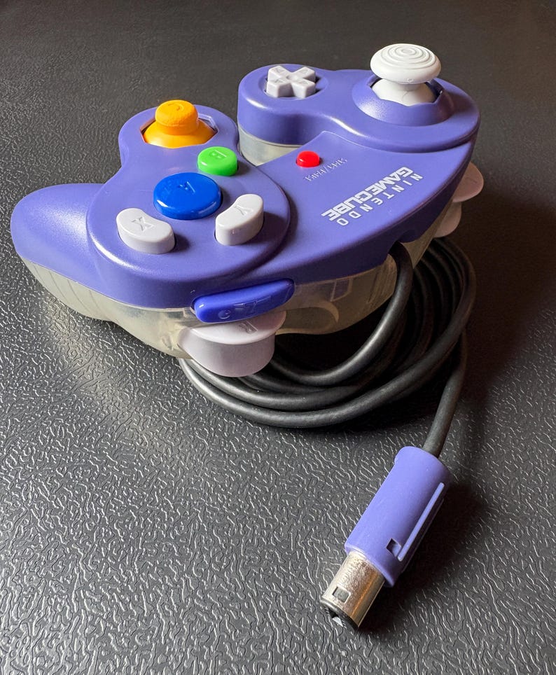 Custom Gamecube Prototype Controller | Prototype Styled Indigo / Clear image 3