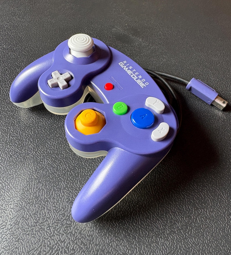Custom Gamecube Prototype Controller | Prototype Styled Indigo / Clear image 2