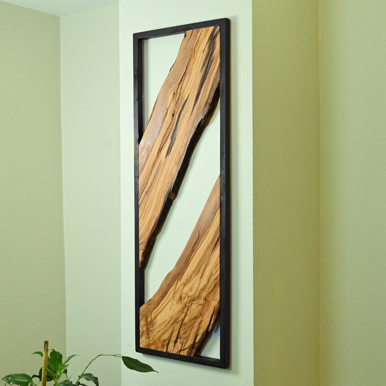 Curated visual reference: Natural Wood Decor Wall Reference: Vertical Olive Wood Wall Hanging Live Edge Natural Wood Decor