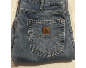Pantalones vaqueros Carhartt vintage para hombre, corte tradicional, talla 32x34, color azul, marca B18 STW.