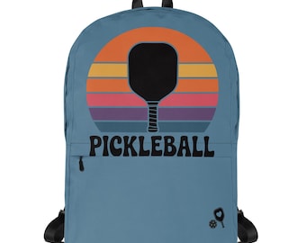 Retro Sunset Pickleball Rucksack - Sportliche Pickleball Paddle Design Tasche