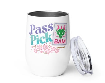 Pass Pick BAM Mahjong Wine Tumbler – Stainless Steel Insulated Cup | Mahjong Player Gift