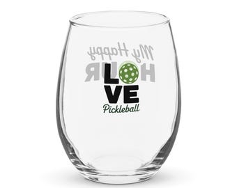 Pickleball Lover Wine Glass – Double-Sided Stemless 15oz