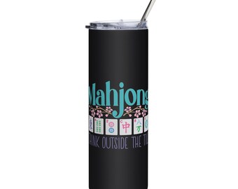 Vaso de agua con aislamiento Mahjong "Think Outside the Tile" - Acero inoxidable