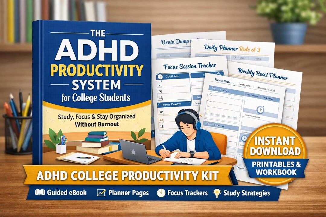 ADHD Productivity System for College Students | ADHD Study Planner ...
