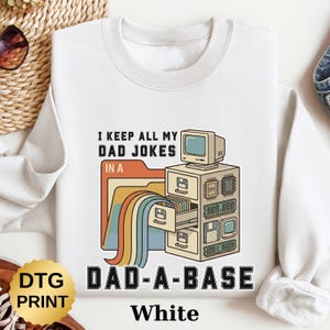 Funny Dad Jokes Database Sweatshirt Retro IT Programmer Father Gift Men Tech Geek Coding Humor Crewneck Apparel