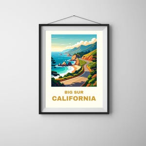 Big Sur California Print – Retro Travel Poster