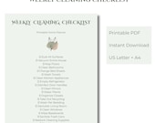 Weekly Cleaning Checklist Printable, House Cleaning Planner, Home Organizer PDF, Minimalist Cleaning Schedule, Instant Download