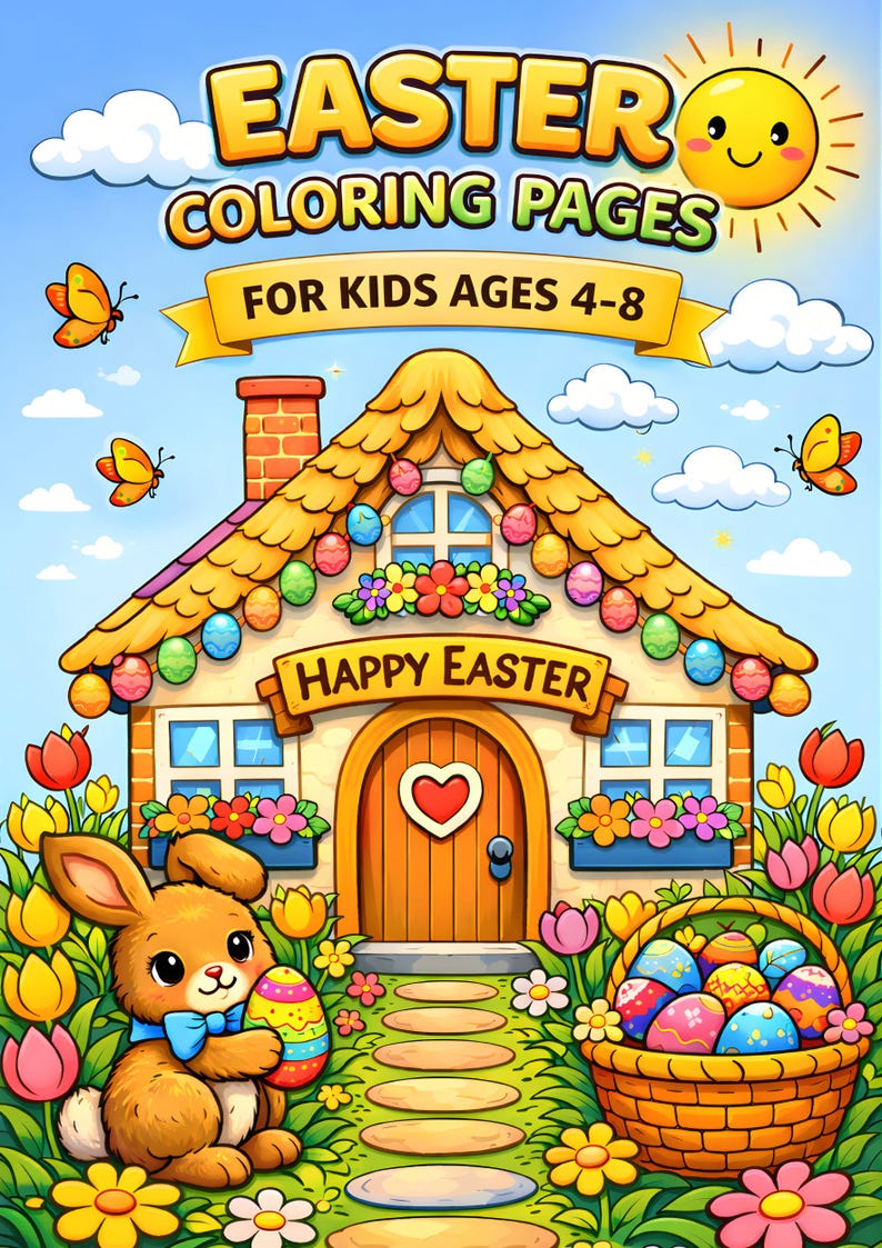 Easter Coloring Pages for Kids, 30 Printable PDF, Easter Activity Pages ...