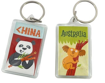 Highlights Top Secret Adventures Keychain Set China Panda Australia Koala 2pc