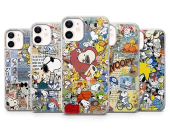 Cute Snoopy Phone Case moodboard phone Cover for iPhone 17, 17Air, 16Pro, 15, 14, 13, 12, Samsung S25, S24, S23, A16, A56, Pixel 10Pro, 9A