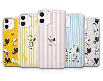 Funda para teléfono con diseño de Snoopy, compatible con iPhone 17, 17 Air, 16 Pro, 15, 14, 13, 12, Samsung S25, S24, S23, A16, A56, Pixel 10 Pro y 9A.