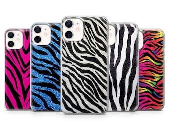 Zebra print Phone Case Animal print Cover for iPhone 17, 17Air, 16Pro, 15, 14, 13, 12, Samsung S25, S24, S23, A16, A56, Pixel 10Pro, 9A