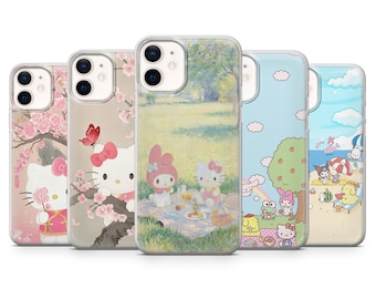 Cute Japanese hello kitty Phone Case Cover for iPhone 17, 17Air, 16Pro, 15, 14, 13, 12, Samsung S25, S24, S23, A16, A56, Pixel 10Pro, 9A