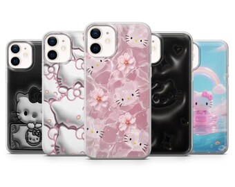 Aesthetic Y2K hello kitty Phone Case Cover for iPhone 17, 17Air, 16Pro, 15, 14, 13, 12, Samsung S25, S24, S23, A16, A56, Pixel 10Pro, 9A