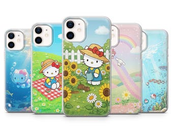 cute hello kitty Phone Case Pastel case Cover for iPhone 17, 17Air, 16Pro, 15, 14, 13, 12, Samsung S25, S24, S23, A16, A56, Pixel 10Pro, 9A