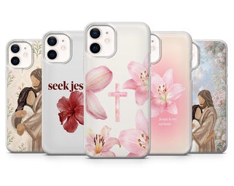 God floral Phone Case faith flower Cover for iPhone 17, 17Air, 16Pro, 15, 14, 13, 12, Samsung S25, S24, S23, A16, A56, Pixel 10Pro, 9A