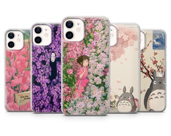 New! spirited Phone Case Anime Flower cover for iPhone 17, 17Air, 16Pro, 15, 14, 13, 12, Samsung S25, S24, S23, A16, A56, Pixel 10Pro, 9A