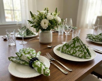 Pomegranate print napkins Block Print Blue Printed Napkin Cotton Napkins Hand Block Wedding Napkin  Reusable Napkins Table Cloth