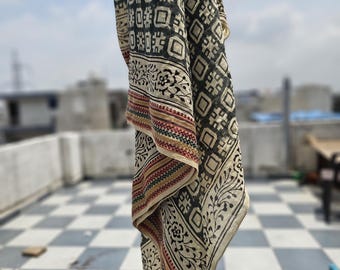 Hand Block Printed Cotton Sarong: Beach Cover Up Pareo